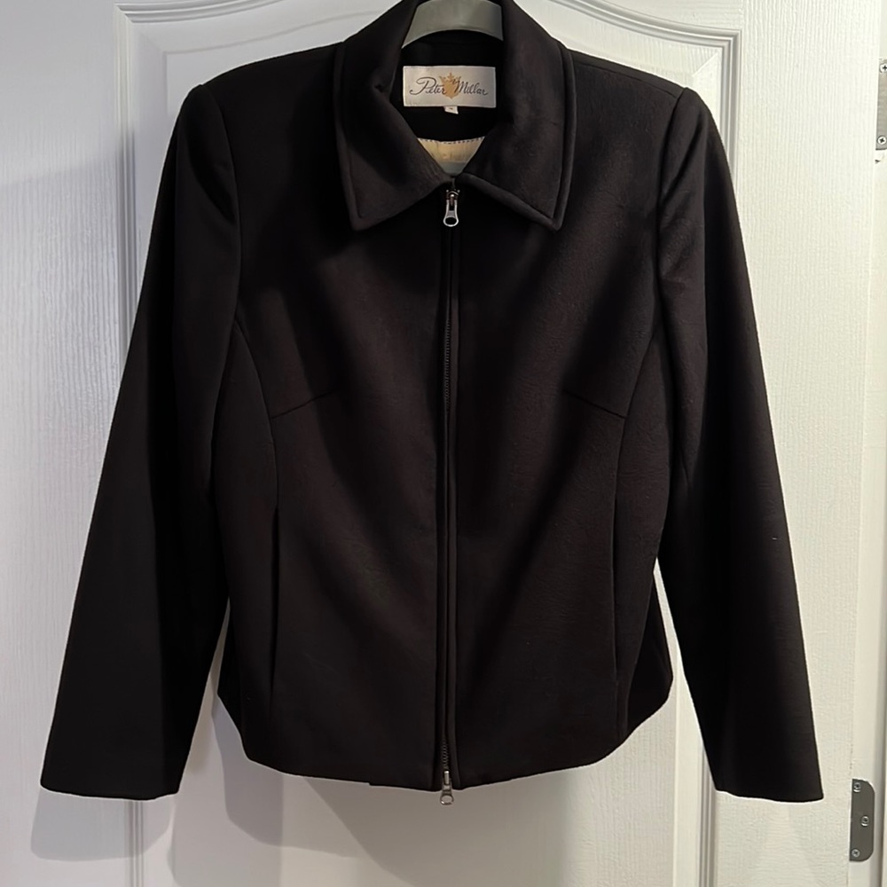 Peter Millar black wool/cashmere jacket with silk lining size Medium